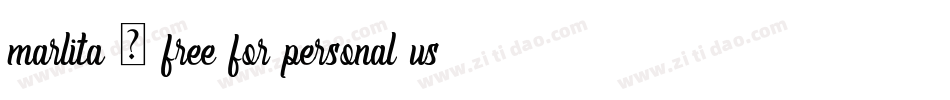 marlita - free for personal use字体转换